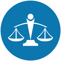 Drawing of a weighted scale representing integrity.